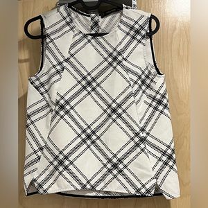 Zara Basic Black/White Plaid Tank Too Blouse